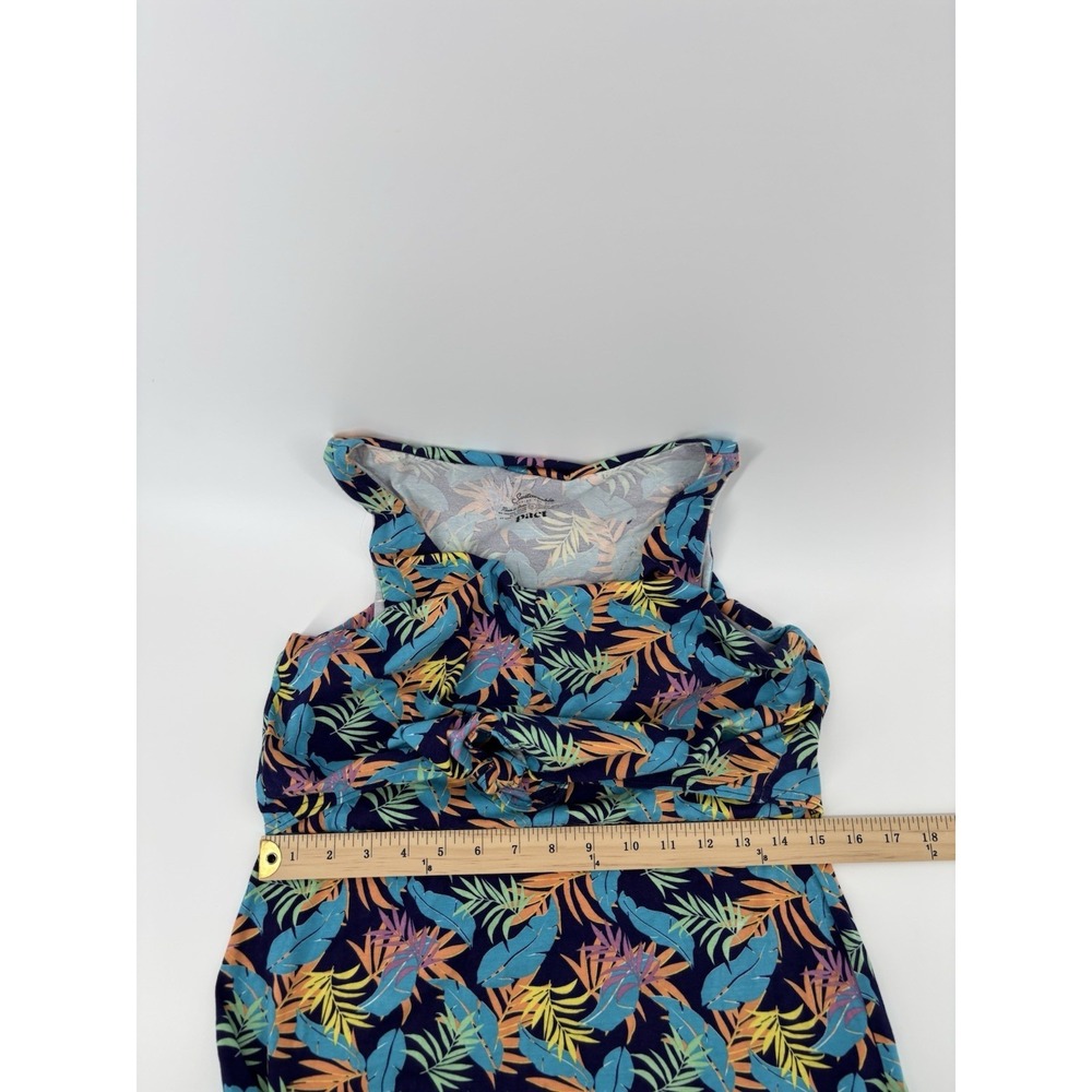 Pact Organic Cotton Tie Front Tank Dress Sz S Tropical Resortwear Momcore Chic - Picture 7 of 8